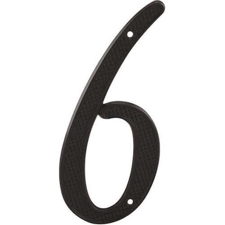 Delaney Hardware No 6 BLACK METAL HOUSE NUMBER 4205006
